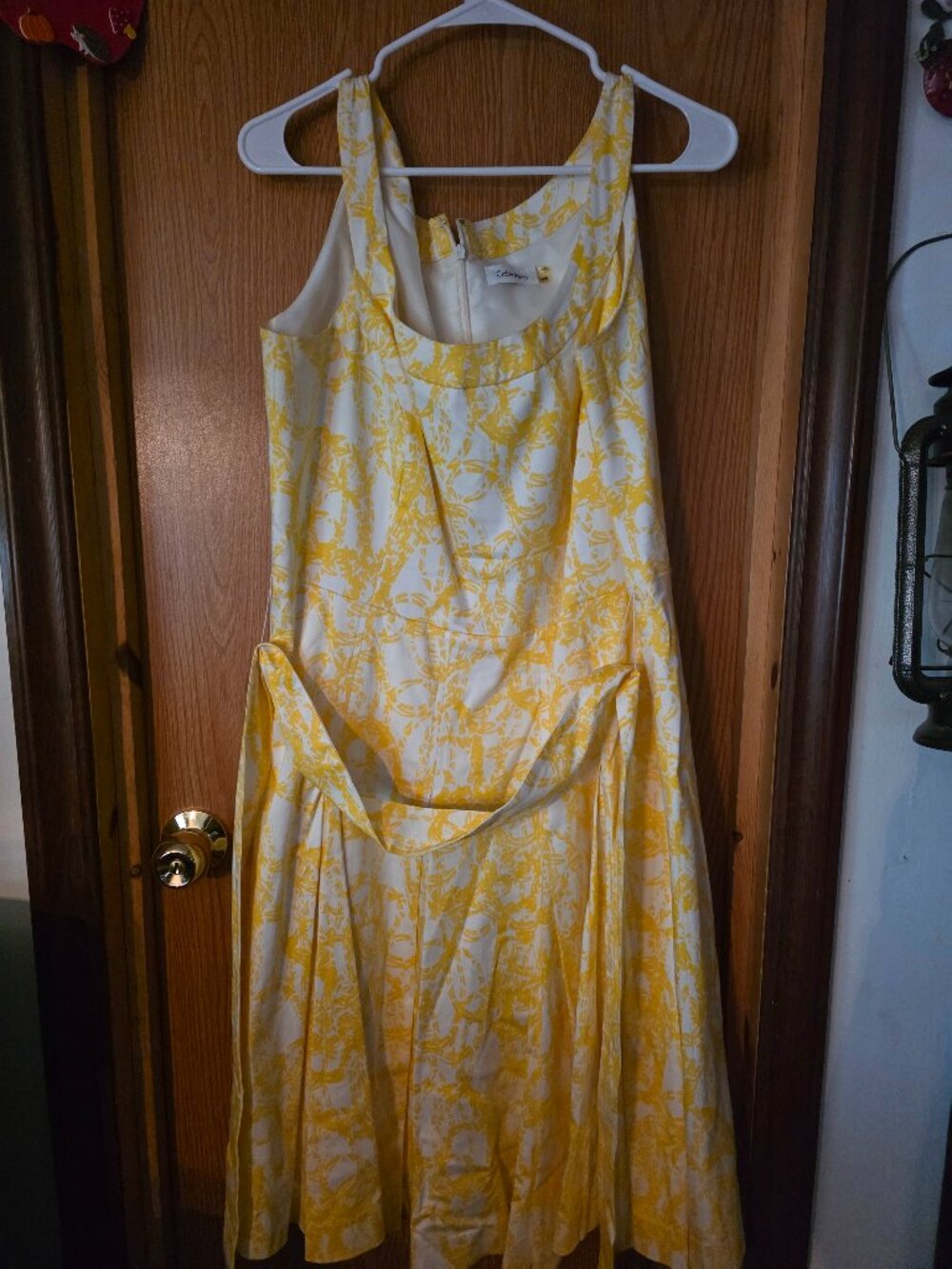 Calvin Klein yellow & white dress sz 14w
